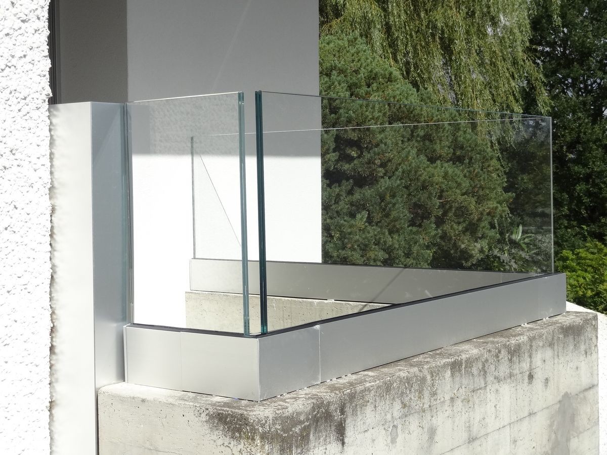 Trilhos de vidro do balcão T5 Frameless do alumínio 6063 escovados e revestimento do espelho